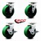 Service Caster 5 Inch Green Poly on Cast Iron Swivel Caster Set with Roller Bearings 2 Brakes SCC-20S520-PUR-GB-2-TLB-2 - alternate 4
